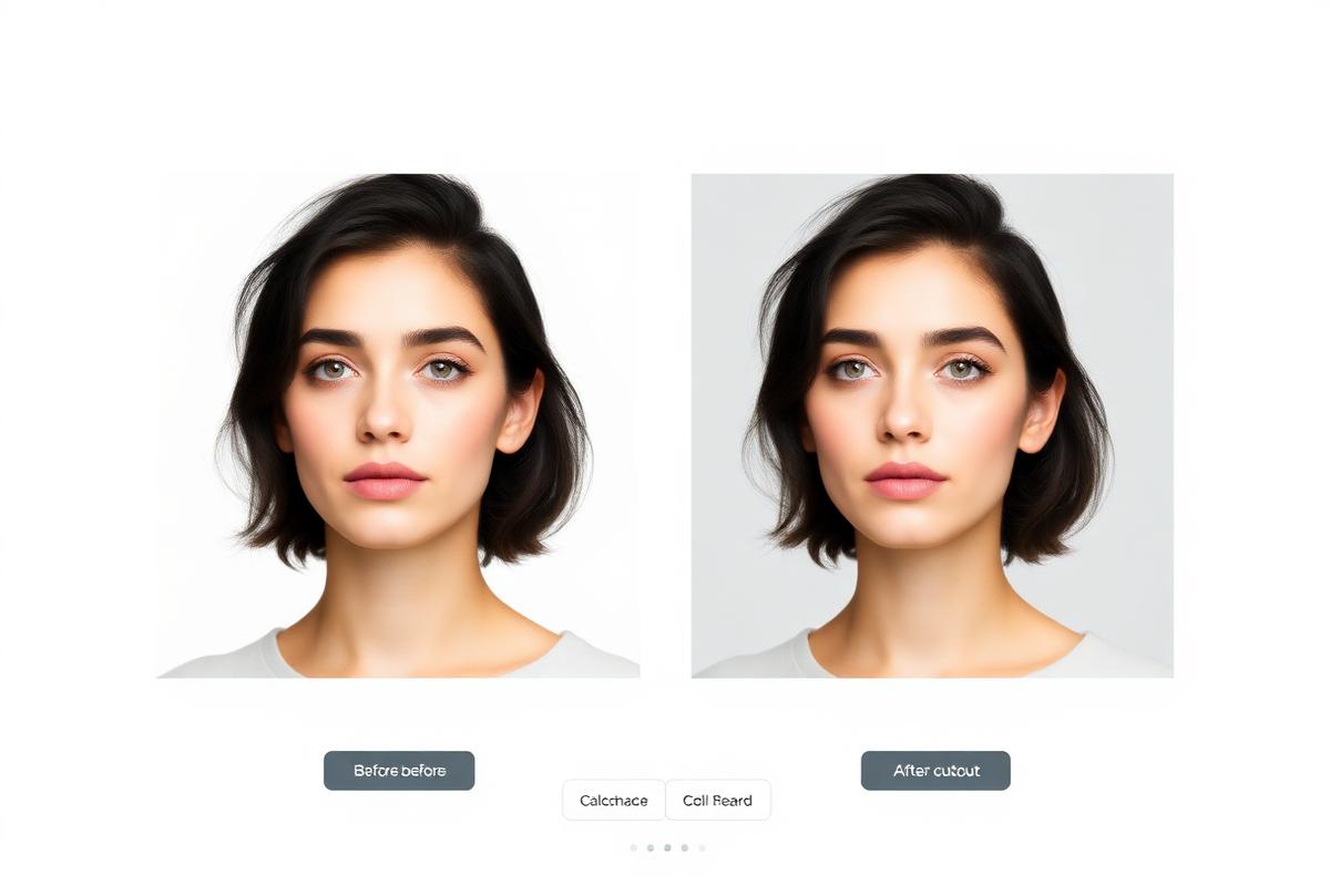 SmartBG Remover interface showing a portrait before and after background removal
